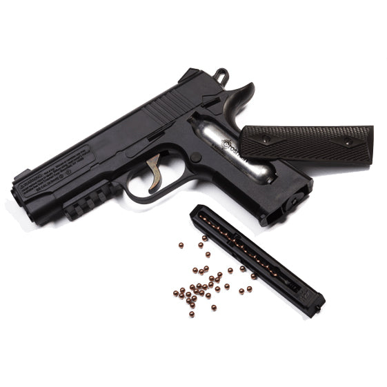 KIT PISTOLA SEMIAUTOMÁTICA CO2 1911BB + MUNICION + TANQUES CO2 POWERLET